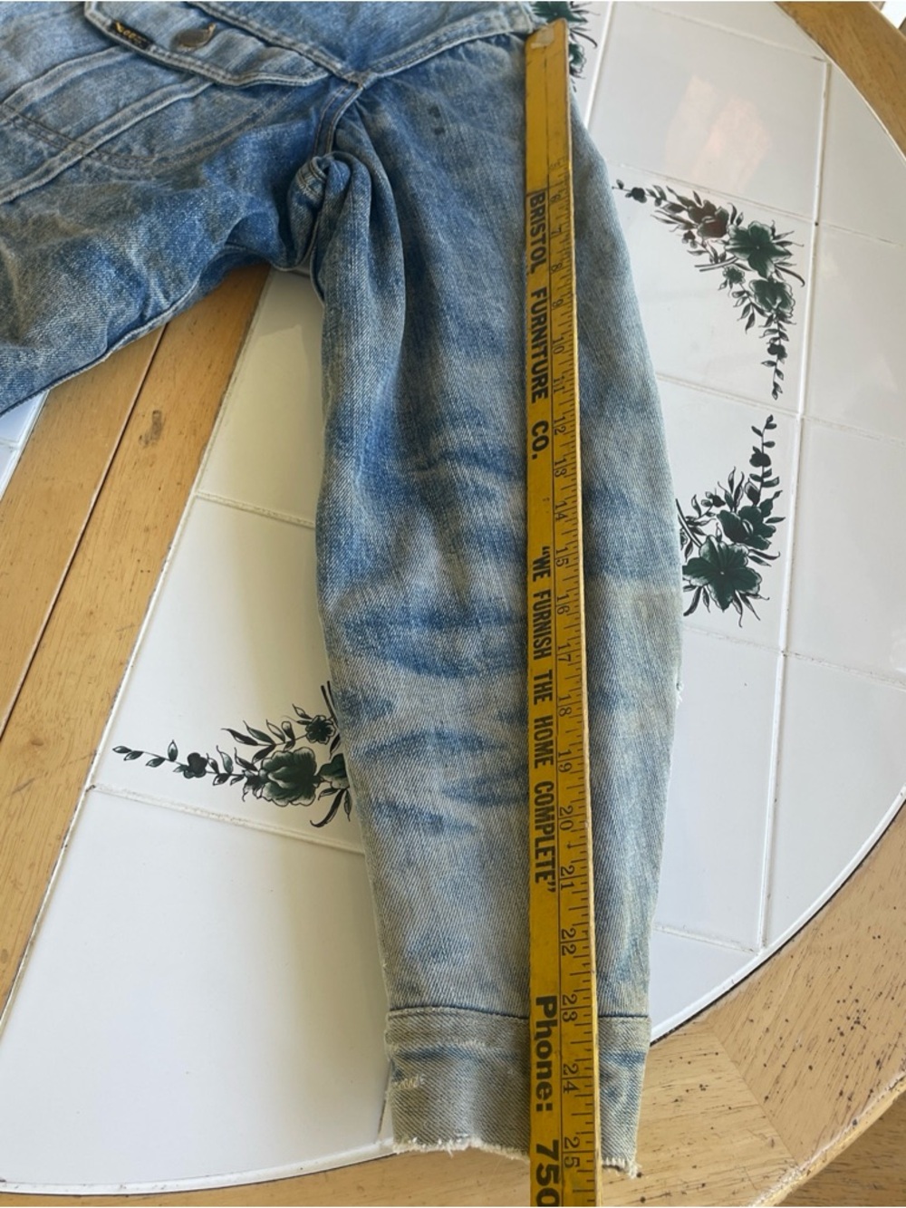 Vintage Lee Storm Rider Denim Jacket M Distressed Blanket Lined Workwear Faded - Picture 10 of 16